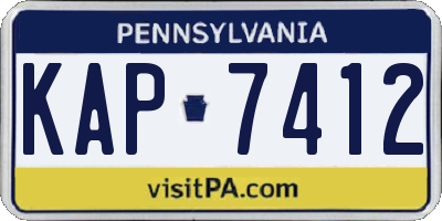 PA license plate KAP7412