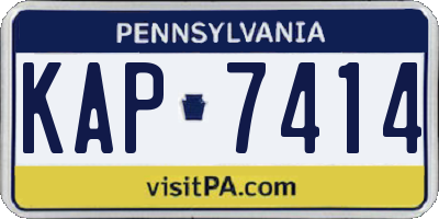 PA license plate KAP7414
