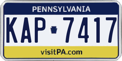 PA license plate KAP7417