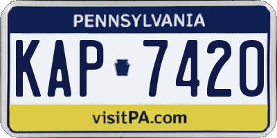 PA license plate KAP7420