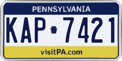PA license plate KAP7421