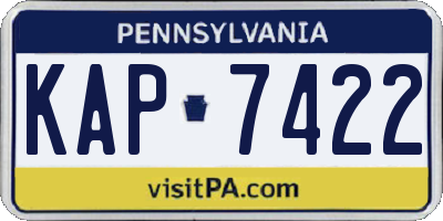 PA license plate KAP7422