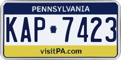 PA license plate KAP7423