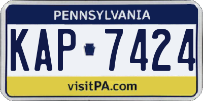 PA license plate KAP7424