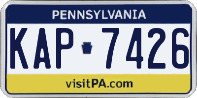 PA license plate KAP7426