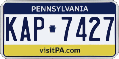 PA license plate KAP7427