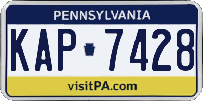 PA license plate KAP7428
