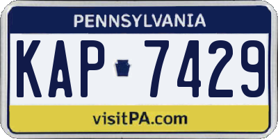 PA license plate KAP7429