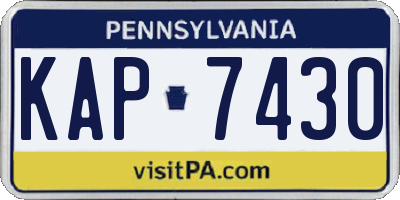 PA license plate KAP7430