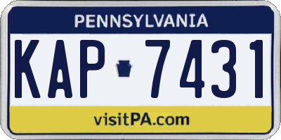 PA license plate KAP7431
