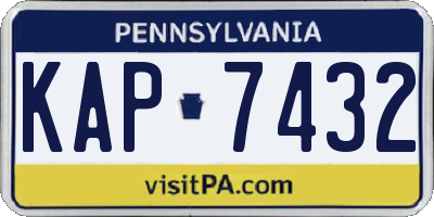 PA license plate KAP7432