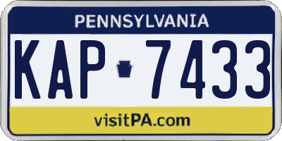 PA license plate KAP7433