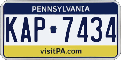 PA license plate KAP7434