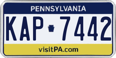 PA license plate KAP7442