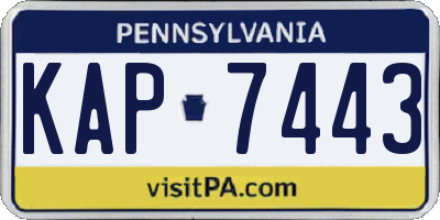 PA license plate KAP7443