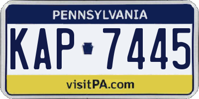 PA license plate KAP7445