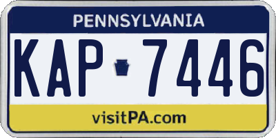 PA license plate KAP7446