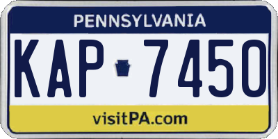 PA license plate KAP7450
