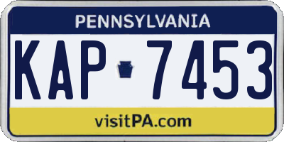 PA license plate KAP7453