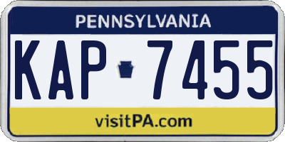 PA license plate KAP7455