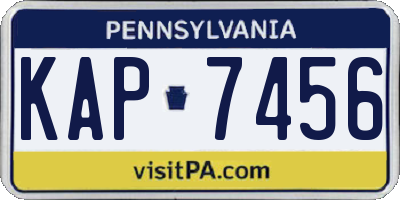 PA license plate KAP7456