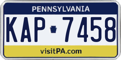 PA license plate KAP7458