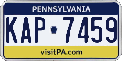 PA license plate KAP7459