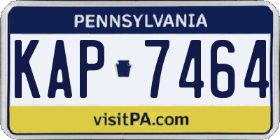 PA license plate KAP7464