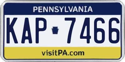 PA license plate KAP7466