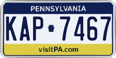 PA license plate KAP7467