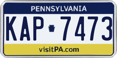 PA license plate KAP7473