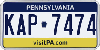 PA license plate KAP7474