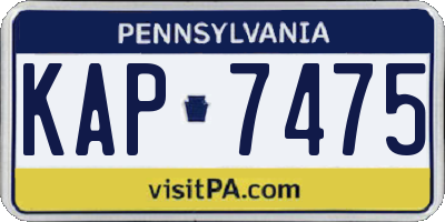 PA license plate KAP7475