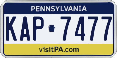 PA license plate KAP7477