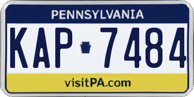 PA license plate KAP7484