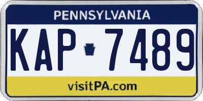 PA license plate KAP7489
