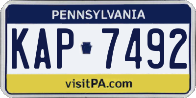 PA license plate KAP7492