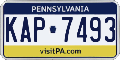 PA license plate KAP7493