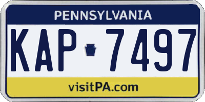 PA license plate KAP7497