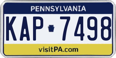 PA license plate KAP7498