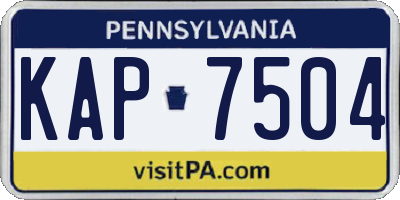 PA license plate KAP7504