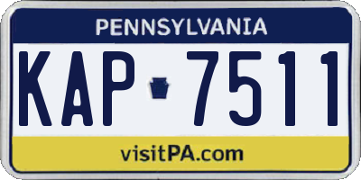 PA license plate KAP7511