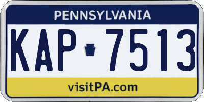PA license plate KAP7513