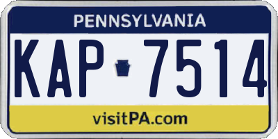 PA license plate KAP7514