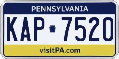 PA license plate KAP7520