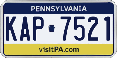 PA license plate KAP7521