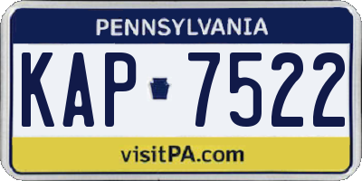 PA license plate KAP7522