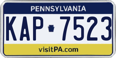 PA license plate KAP7523