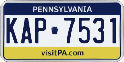 PA license plate KAP7531