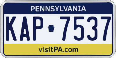 PA license plate KAP7537